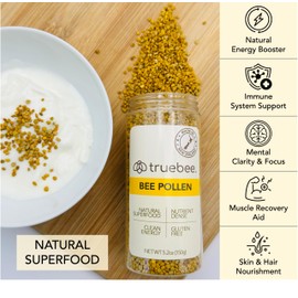 truebee Bee Pollen Granules, 5.2 oz - Made in New Zealand, 100% Raw, Superfood with Natural Vitamins, Enzymes, B Vitamins, Amino Acids & Protein – Paleo & Keto Friendly, Gluten-Free