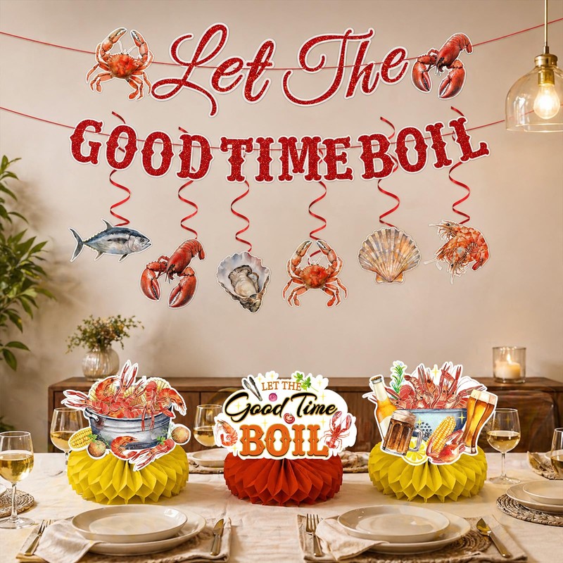 17pcs Seafood Boil Party Supplies - NO DIY