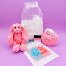 Crochet Kit Baby Lop-eared Bunny Rabbit Kit (Pretty Coral)