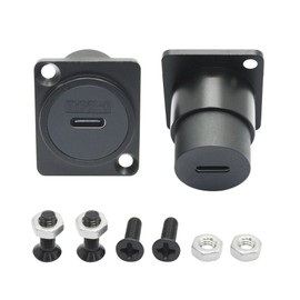 2Pcs USB 3.1 Panel Mount Connector Socket, D-Type USB Type C Female to Female Panel Fixed Pass Through Module with Install Screw, 10Gbps High Speed Data Extension Adapter