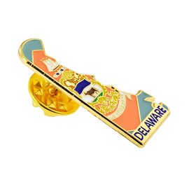 PinMart Delaware Shape Flag Lapel Pin – Complete United States of America Pin Set – Gold Plated Enamel US State Shirt Pins – Great Commemorative/Promotional Gift - 25 Pack