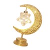 Tabletop Moon Lamp Iron Openwork Pattern LED Hanging Moon Shape