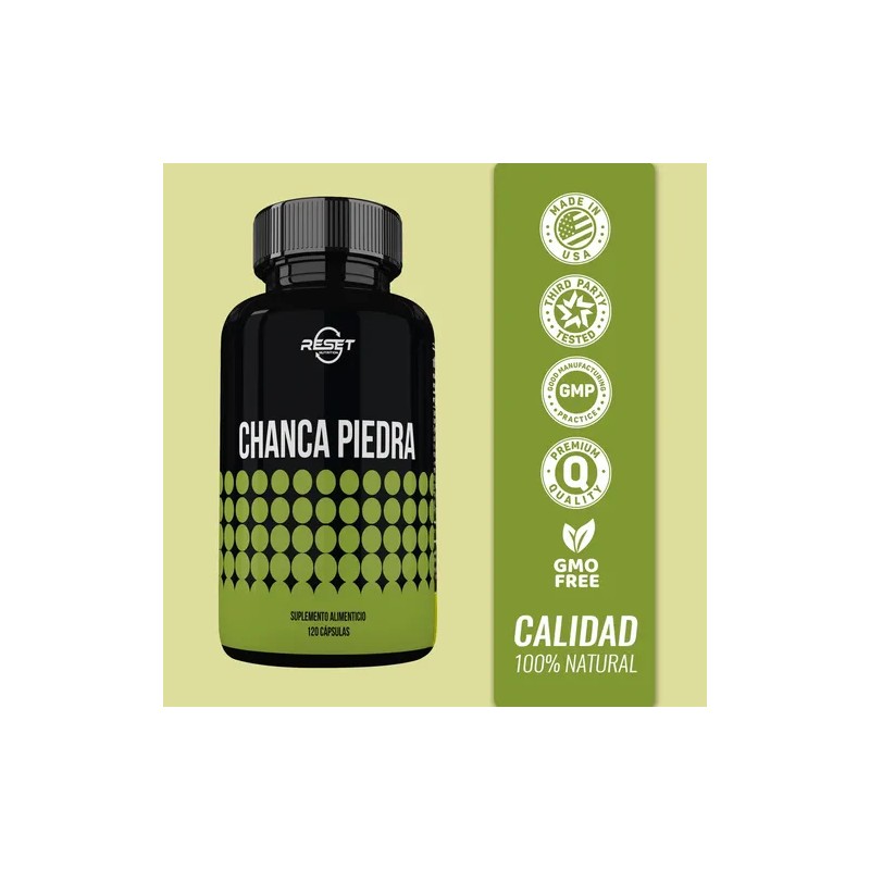 Reset Nutrition Chanca Piedra 1200mg Salud Renal 120 Cáps Sabor