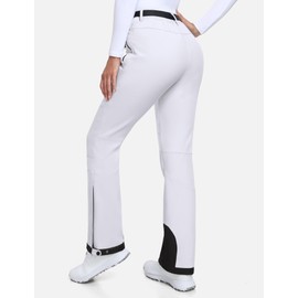 Heathyoga Women's Winter Snow Pants, White, Small, Modern, Waterproof, Fleece Lined, 3 Pockets, Mid Rise, Ankle Length, Skinny Fit, Adult, Snow Skiing, Snowboarding, Mountaineering