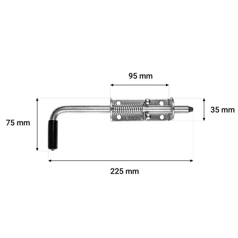 Gal Industrial Gate Bolt with Spring Latch Galvanised Door Bolt
