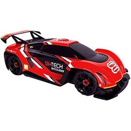Sunny Days Entertainment Lights and Sound Full Throttle Race Car, Push Pedal to Race, Motorized Red Sports Car for Kids
