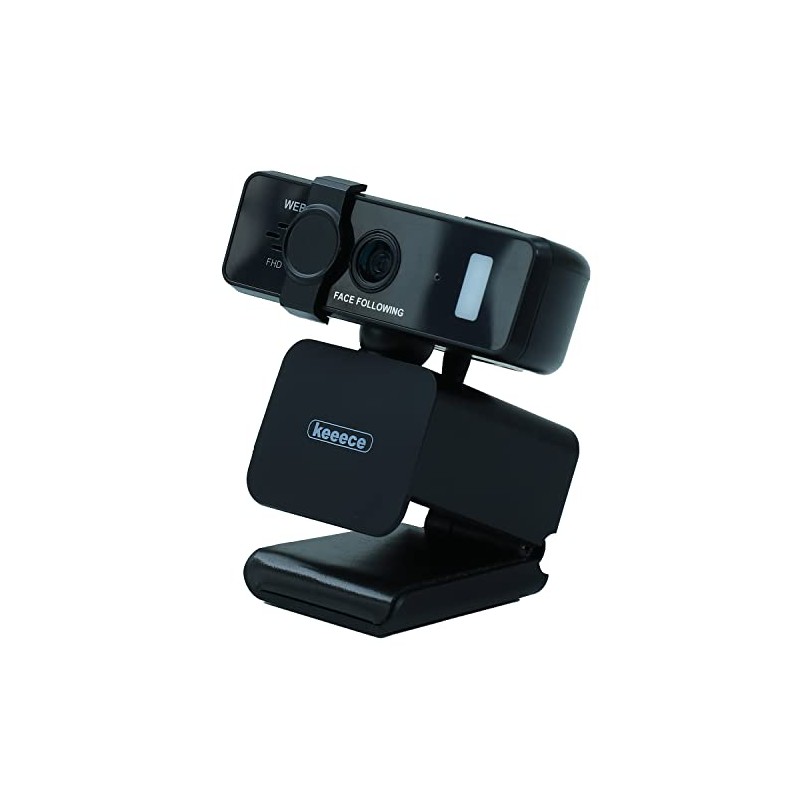 Keeece Web Camera, Built-in Microphone, Wide Angle, 130°, Auto Tracking,