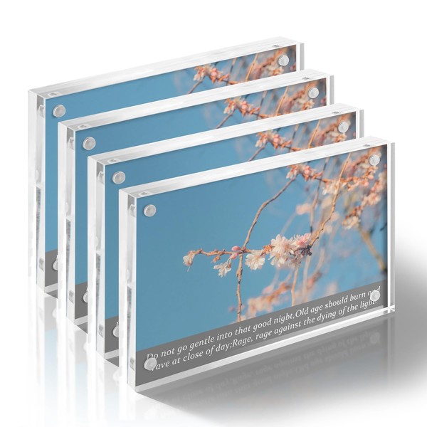 YXIMOX Acrylic Picture Frames 5x7 4 Pack, 20% Thicker Frameless