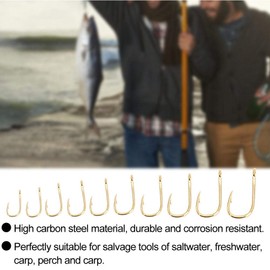 Fishing Hooks 500 Pieces Sea Fishing Terminal Tackle Hooks Sizes 3-12 Fishing Hooks Set with Clear Fishing Box for Fishing Accessories (#3)