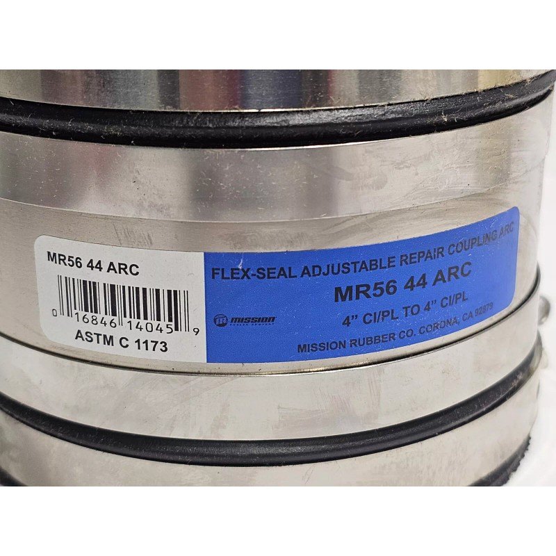 MISSION RUBBER FLEX-SEAL MR56 44 ARC ADJUSTABLE REPAIR COUPLING 4"