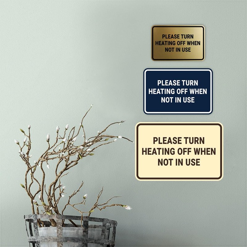 Signs ByLITA Classic Framed Please Turn Heating Off When Not