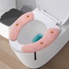NUZAMAS Paar Toilettensitzbezüge, selbstklebend, tragbar, waschbar, wiederverwendbar, Universal-Wärmer-Toilettensitzpolster, weiches Toilettenkissen