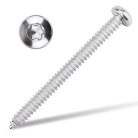 #12 x 2-1/2" Pan Head Torx Drive Self Tapping Screws, 304 Stainless Steel 18-8 Wood Screw Sheet Metal Screw, Star Drive, Full Thread Coverage, Pack of 30