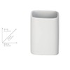 Wenko ceramica portaspazzolino Hexa opaco, Bianco, 6.5 x 6.5 x