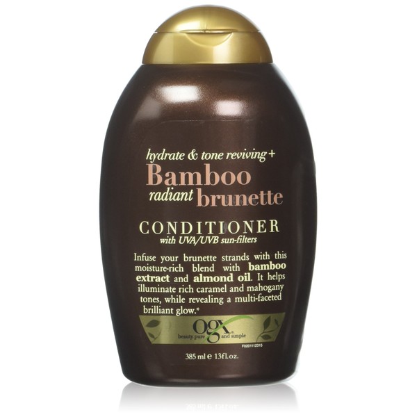 OGX Bamboo Radiant Brunette Conditioner, 13 Ounce Bottle, Hydrate & Revive Color