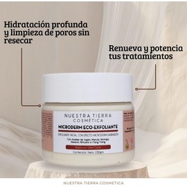 NuestraTierra Gel de Microdermoabrasión Facial Orgánico y Eco-Consciente -110grs- Exfoliación Profesional en Casa