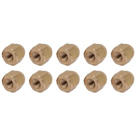 METALLIXITY Acorn Cap Nuts(M3x0.5mm) 20Pcs, Brass Acorn Dome Cap Head Hex Nut - for Industrial Mechanical Equipment, Gold Tone