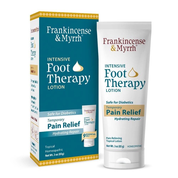 Frankincense & Myrrh Foot Pain Relief Lotion - Intensive Foot Therapy - Dual Action Neuropathy Cream and Hydrating Skin Repair with Essential Oils, 3 Ounce (Pack of 1)