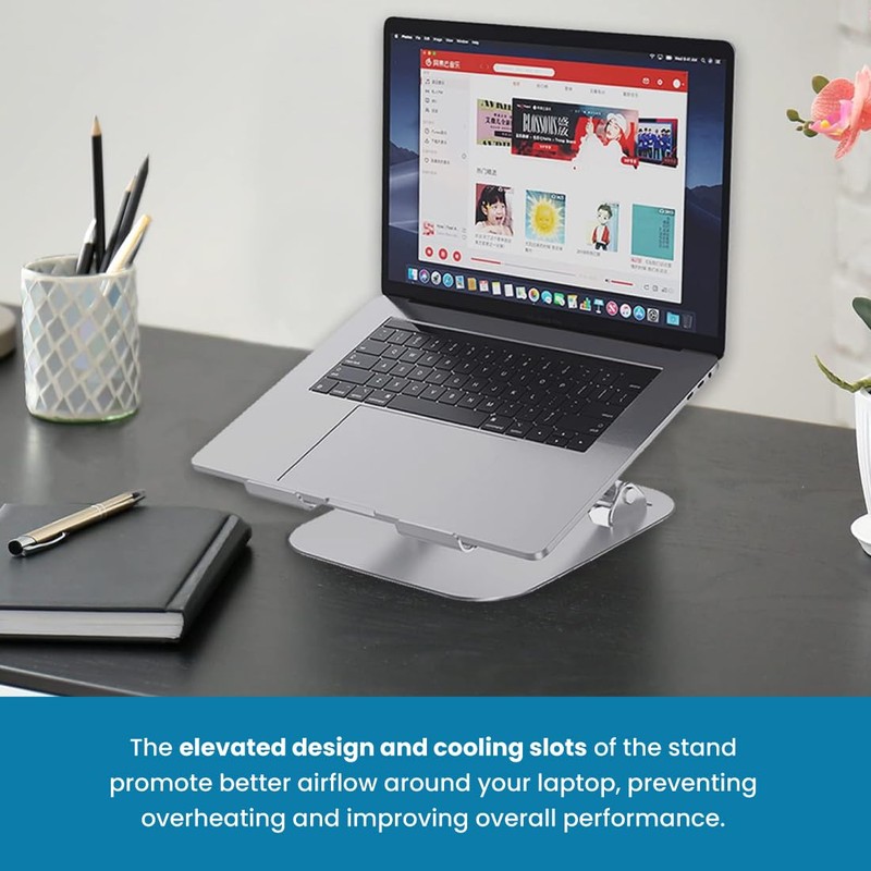OTM Essentials Aluminum Adjustable Laptop Riser Stand,
