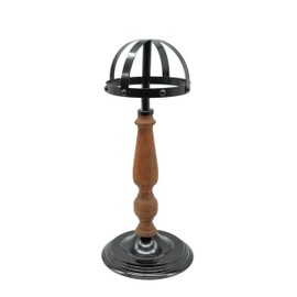 Owlgift Vintage Style Metal & Rustic Brown Wood Stem Freestanding Black Metal Hat Rack/Wig Holder Storage Display Stand (Black)