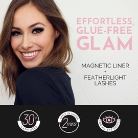 Luxillia Luxilia Magnetic Eyelash Kit - 8 Piece (Clear & Black) with Applicator and Liner Set Natural Appearance Reusable Fake Extension Application Magnetica Natural Ingredients Free Black & Clear / 럭실리아 마그네틱 속눈썹 키트 - 어플리케이터가 포함된 8피스(클리어 & 블랙) 및 라이너 세트 