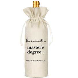 Master's Degree Gift Wine Bag, Graduation Wine Gift Bags, Graduation Gift, Funny Graduation Gift, Gift for Her, Gift for Him, Party Supplies, Class of 2022, Party Favors