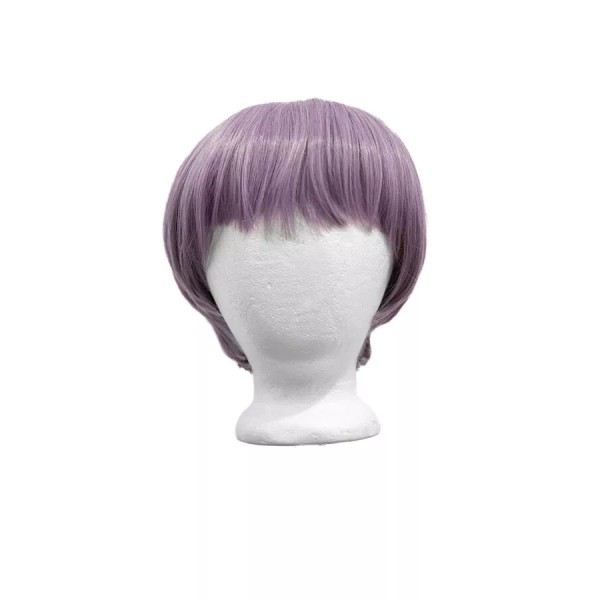 8'' Short Straight Bob Cut with 5'' Bangs Lilac Purple