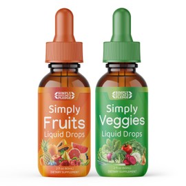 Simply Nature's Pledge - Fruit and Vegetable Supplements - Liquid Drops - Made with Whole Food Superfoods, Packed Vitamins & Minerals - Soy Free - Made in The USA