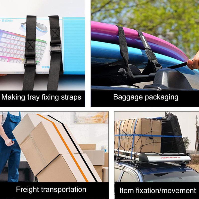 JTKREW 2 x 2 m lashing straps, zinc alloy snap