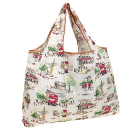 allydrew Large Foldable Tote Nylon Reusable Grocery Bag, London