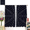 GoDazzling Spider Web - Cortinas opacas para niños, fondo negro,