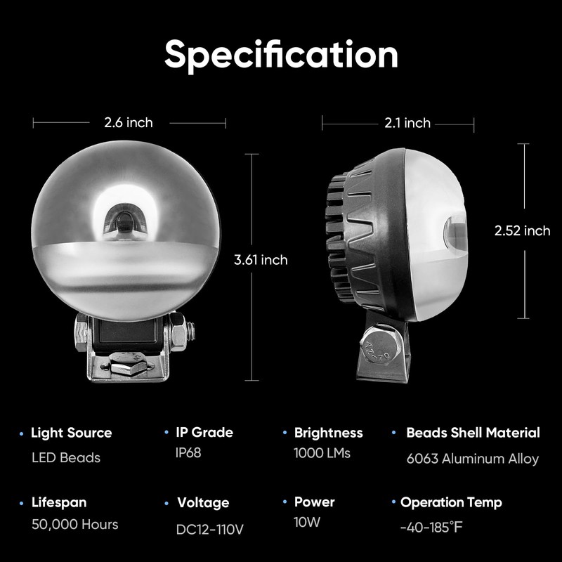 New Arc LED Forklift Safety Light, 30W 12-110V, IP68 Waterproof,