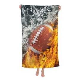 Ngzhyad American Football Beach Towel Large Microfiber Sand Free Quick Dry Ball Sport Bath Towels Gift for Men Boys Pool Bathroom Swimming Travel 32x52 Inch