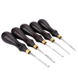 Leather Edge Beveller, Professional Leather Edge Beveller Steel Blade Ebony Handle Five Sizes Cutting beveling Leather Edge Skiver Tool DIY Leathercraft Accessories (1.8mm)
