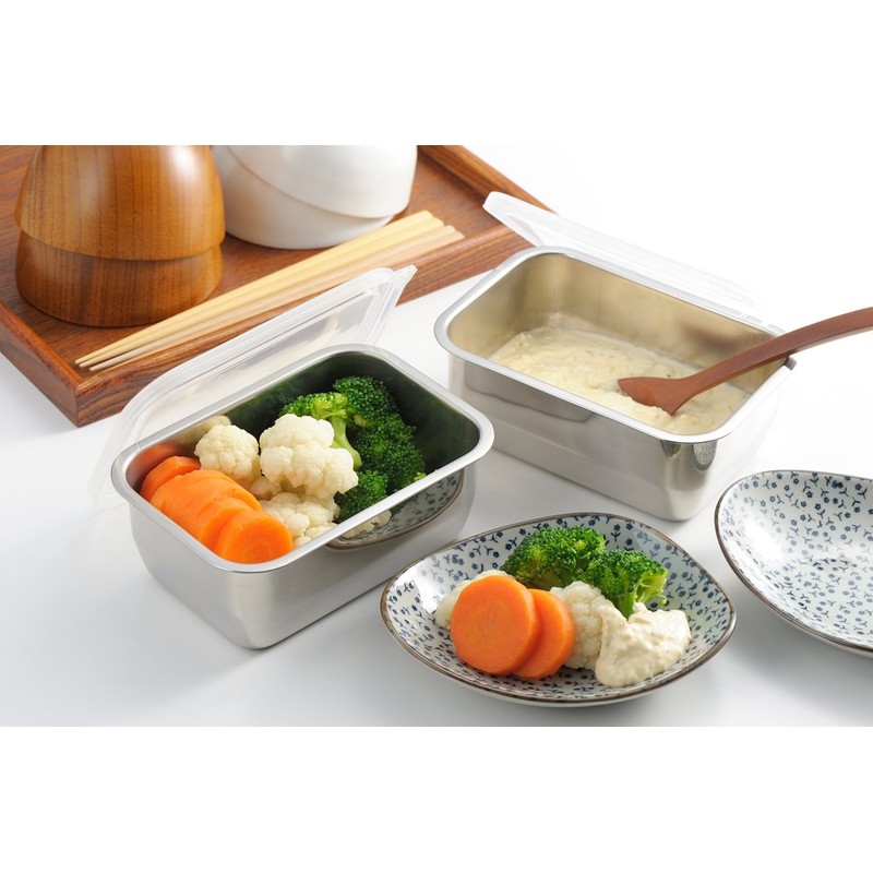 1214797 Stainless Steel Storage Containers with Lids, 2-Pack