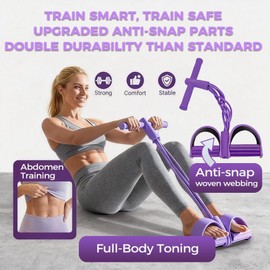 Resistance Bands with Handles, 6-Tube Elastic Fitness Bands Exercise Tension Rope, Anti-Snap Light Weight Latex Pedal Resistance Bands for Abdomen/Waist/Arm/Leg Stretching Training, Yoga, Slim
