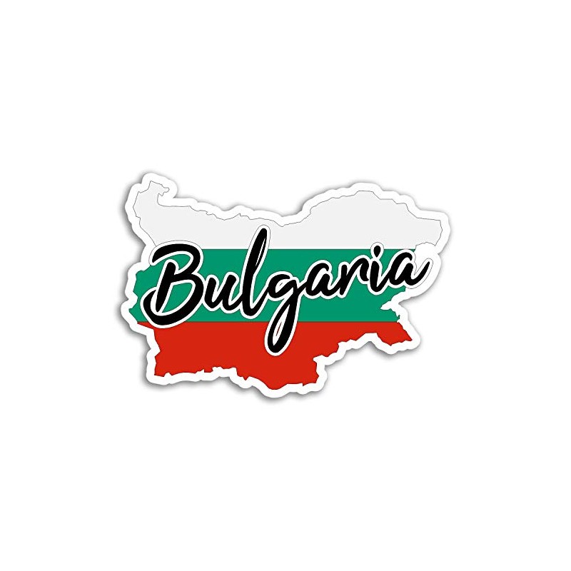 2 x 10cm Bulgaria Flag Map Vinyl Stickers - Travel