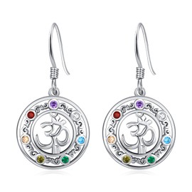 KINGWHYTE Viking Earrings 925 Sterling Silver Rune Vegvisir Earrings Viking Jewellery Gifts for Women Men, Sterling Silver