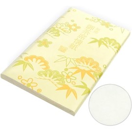 Okada-en Kaishi for Women, Plain Color (Green Tea Ceremony Kaiseki, Saiko), White Kaishi, 1 Quarter (30 Sheets)