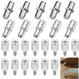 Keoferlo Shelf Pegs 5mm Shelf Pins 110 Pack Cabinet Support Replacement Pegs 3 Styles and Self Tapping Screws Laminate Support for Shelves bookcases