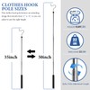 Greeily Clothes Hook Pole, Clothes Hanger Reaching Hook for Hanging