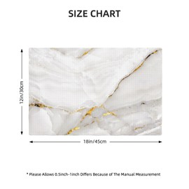 Fiokroo Marble with Golden Line Texture Placemats Set of 6 Table Mats Table Tableware Place Mats with Non-Slip Heat-Resistant Washable for Dining Home Kitchen Party Indoor