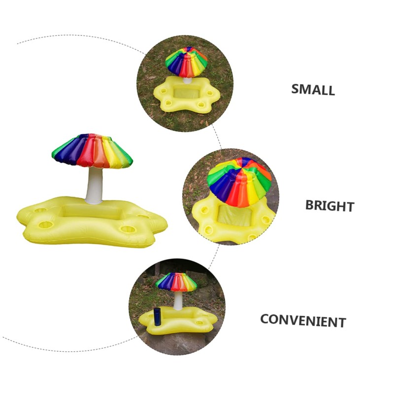 CIYODO Inflatable Floating Drink Holder 4 Cup Holders Pool Cooler