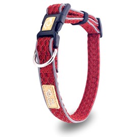 Pet Pilala Dog Collar, 3D Mesh Material, Breathable, Skin-friendly, Small Dogs, Medium Dogs, Lightweight, Night Reflective, Simple, Photographic Appearance, Developed by Pet Animal Care Managers (Red,