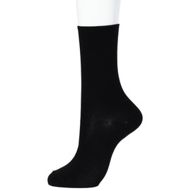Atsugi JSS1198 Socks, Gentle Design, Loose Fit, Silk Filled (Low Crew), Black