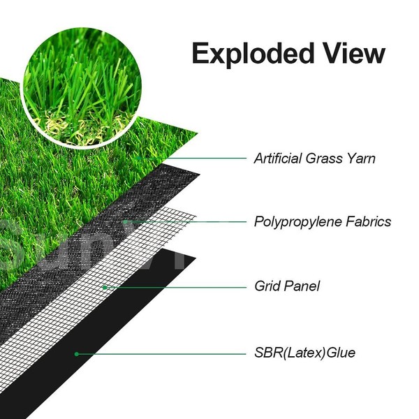 Petgrow Customized Sizes Artificial Grass Turf 3FTX10FT(30 Square FT) -