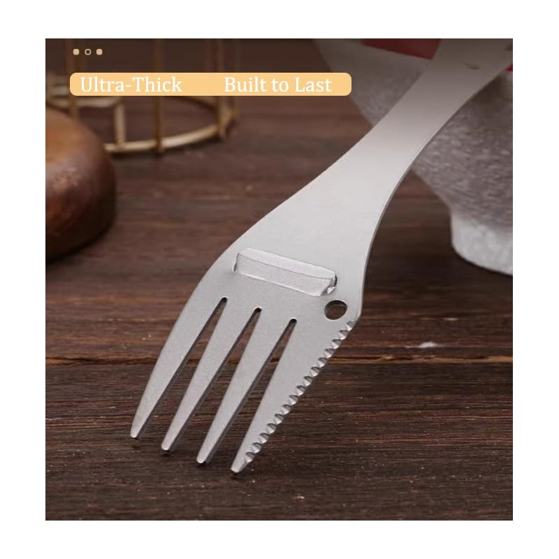 Titanium Spork,Spoon Fork Bottle Opener Outdoor Backpacking Camping Utensil