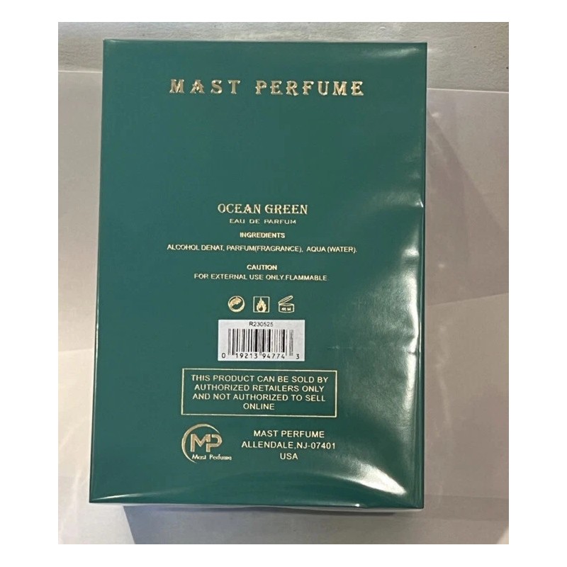 Mast Perfume Ocean Green Mast Unisex 100ml/3.4oz New In Box