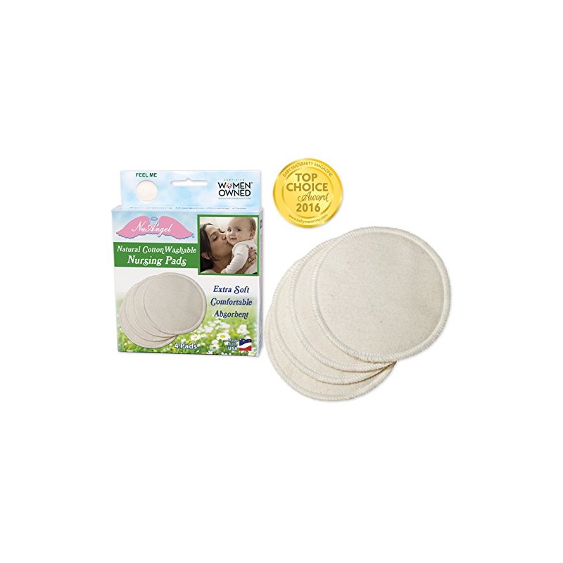 NuAngel 4 almohadillas para orejas de lactancia lavables de algodón,