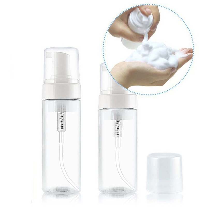 3 x Empty Foam Pump Bottle 100ml Clear Plastic Refillable